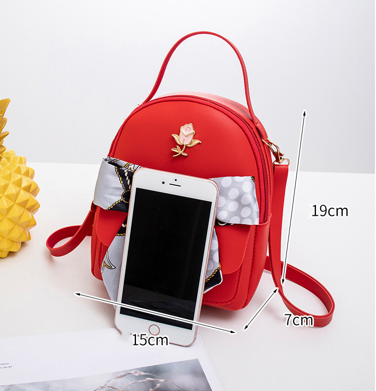 Fashion Messenger Silk Scarf Double Shoulder Female Backpack