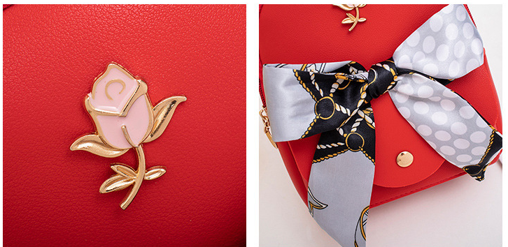 Fashion Messenger Silk Scarf Double Shoulder Female Backpack