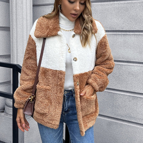 European And American Double Sided Plush Short Jacket