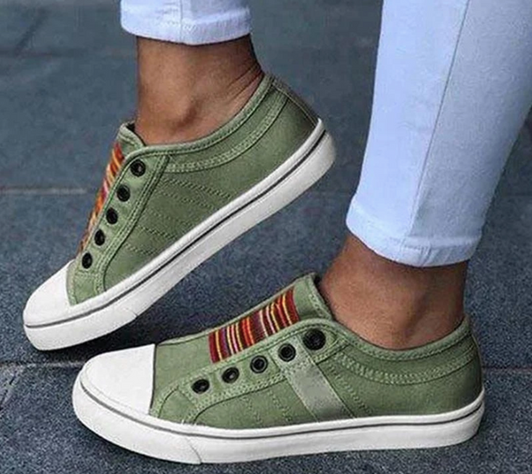 Laceless Canvas Casual Shoes Fashion Sneakers Flat Platform Loafers