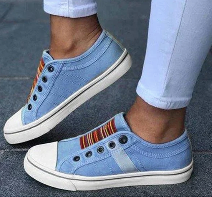 Laceless Canvas Casual Shoes Fashion Sneakers Flat Platform Loafers