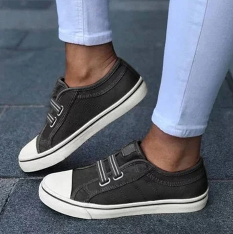 Laceless Canvas Casual Shoes Fashion Sneakers Flat Platform Loafers