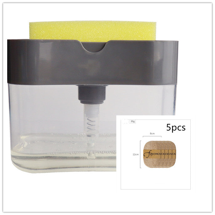 USA 2-in-1 Soap Dispenser Sponge Caddy Push-type Liquid Box Detergent Automatic Dosing Box