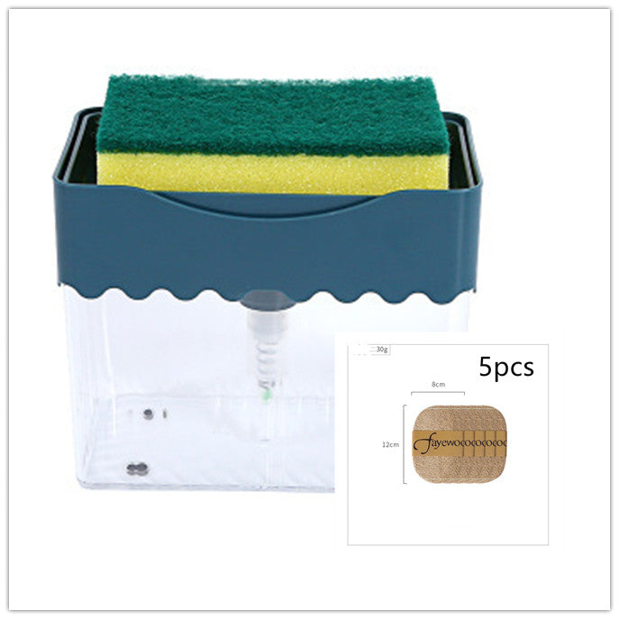 USA 2-in-1 Soap Dispenser Sponge Caddy Push-type Liquid Box Detergent Automatic Dosing Box