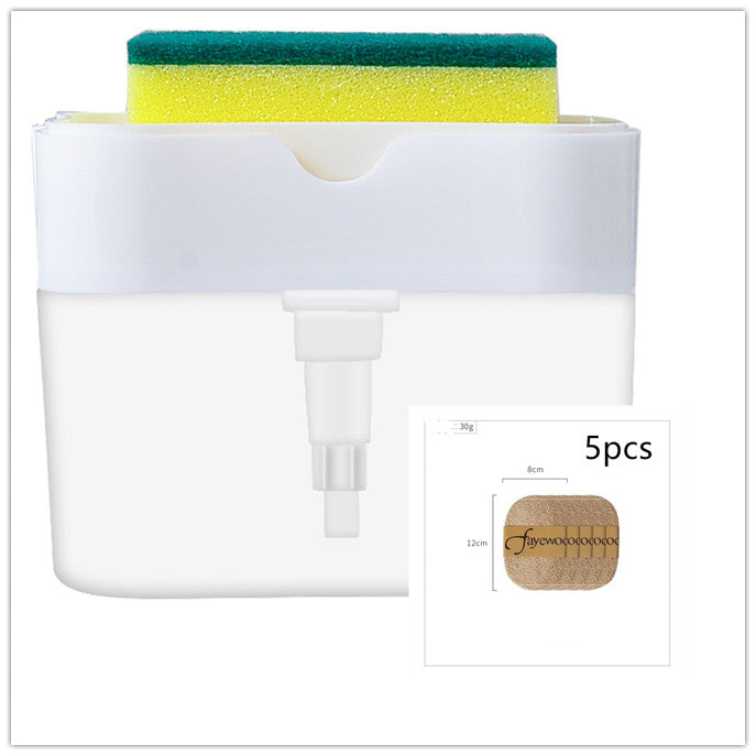 USA 2-in-1 Soap Dispenser Sponge Caddy Push-type Liquid Box Detergent Automatic Dosing Box