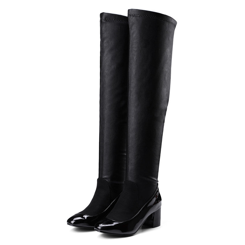 Stretch boots over the knee high heel single boot sleeve
