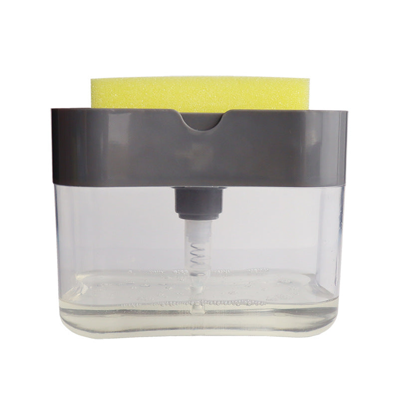 USA 2-in-1 Soap Dispenser Sponge Caddy Push-type Liquid Box Detergent Automatic Dosing Box