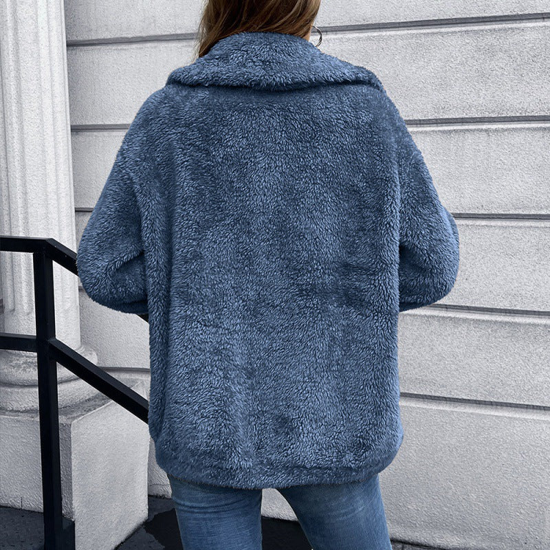 European And American Double Sided Plush Short Jacket