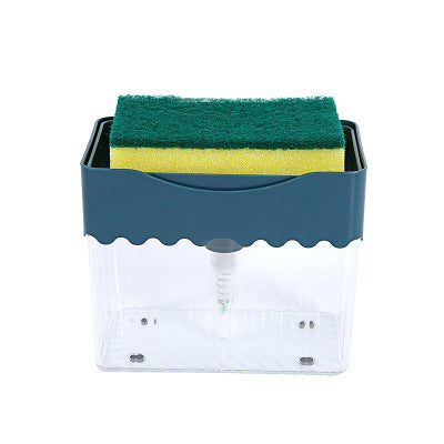 USA 2-in-1 Soap Dispenser Sponge Caddy Push-type Liquid Box Detergent Automatic Dosing Box