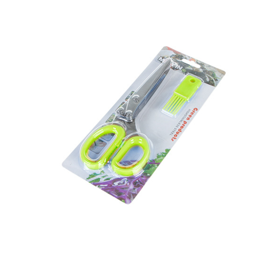 Tainless Steel Multi-function Kitchen Multi-layer Spice Chopped Green Onion Cut Five-layer Scissors