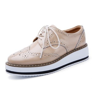 Open image in slideshow, Women&#39;s new products 2021 autumn leather thick bottom Bullock women&#39;s shoes

