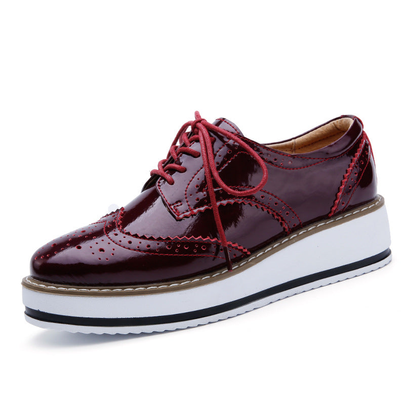 Women's new products 2021 autumn leather thick bottom Bullock women's shoes