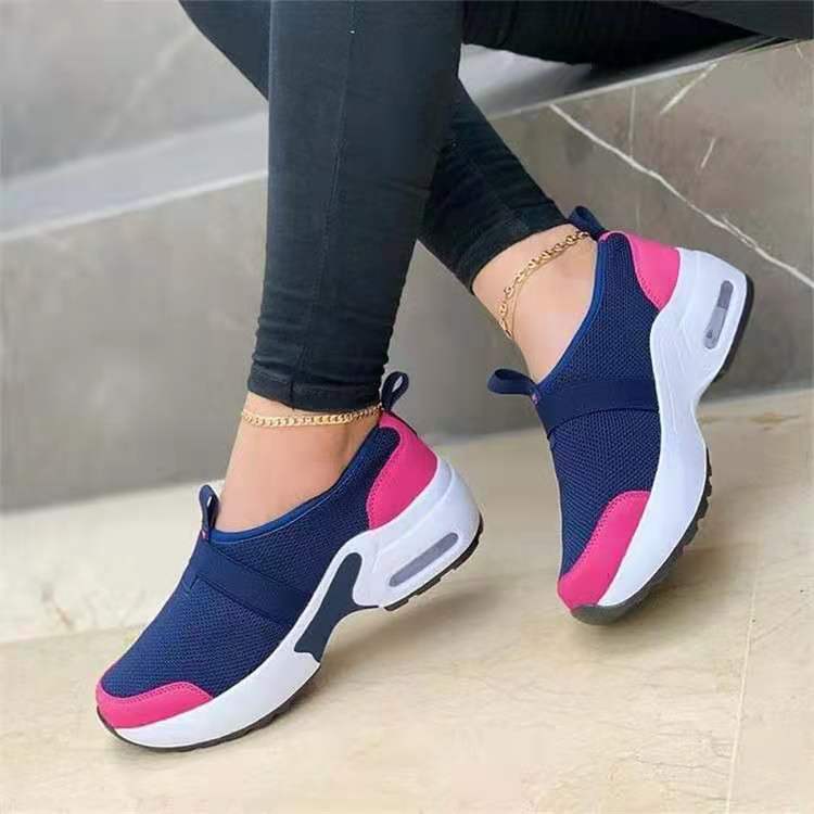 Flying Woven Casual Platform Wedge Heel Sports Casual Shoes