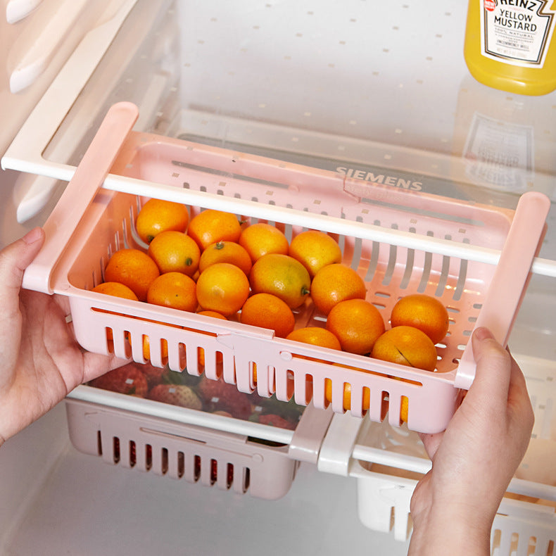 Refrigerator Storage Basket Stretchable Multifunction Kitchen Refrigerator Storage Box