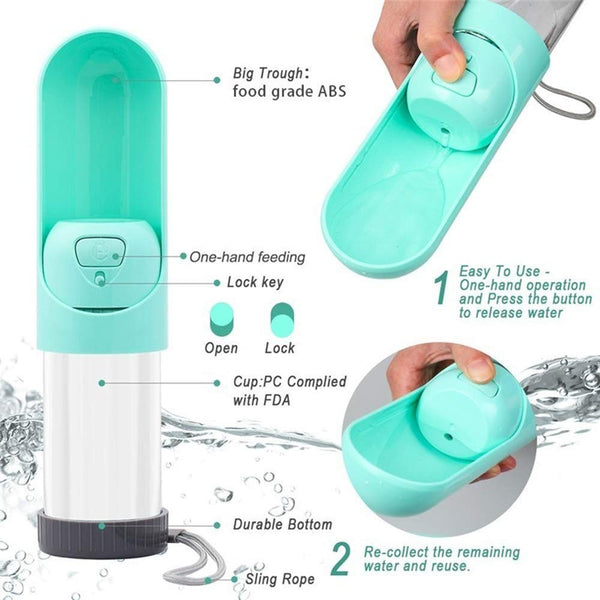Pawlgo-Multi-Functional Dog Leash W/Built-In Water Bottle