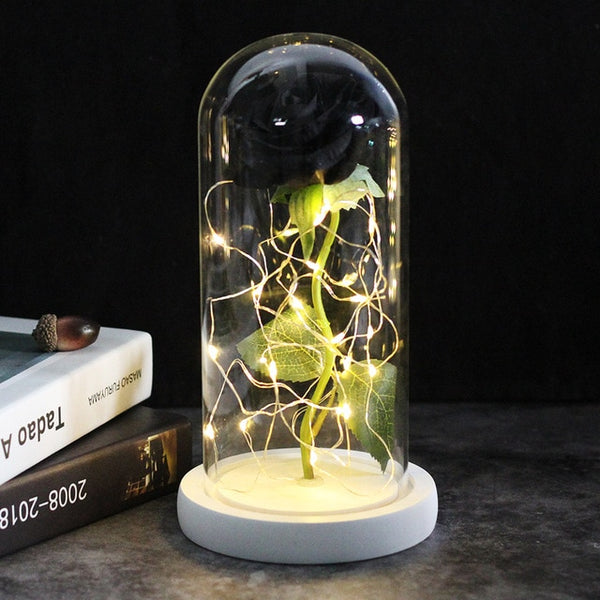 2020 LED Enchanted Galaxy Rose Eternal 24K Gold Foil Flower With Fairy String Lights In Dome For Christmas Valentine's Day Gift