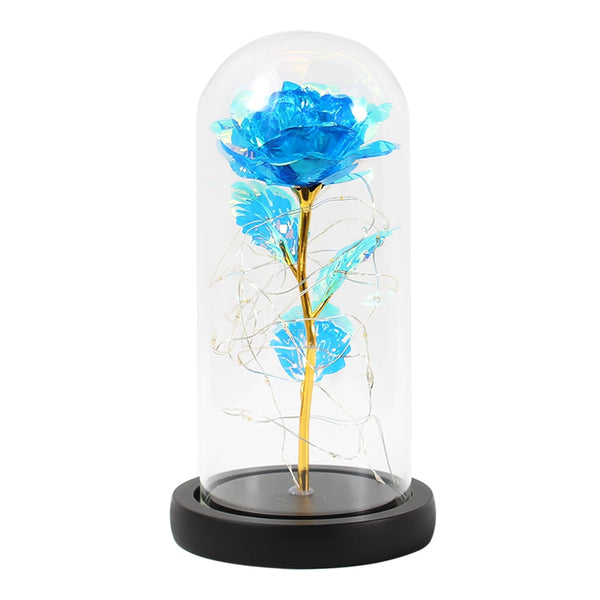 2020 LED Enchanted Galaxy Rose Eternal 24K Gold Foil Flower With Fairy String Lights In Dome For Christmas Valentine's Day Gift