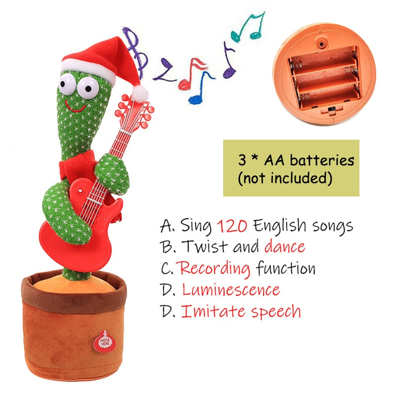 Christmas Gifts  Dancing Cactus Electron Plush Toy Soft Plush Doll Babies Cactus That Can Sing And Dance Voice Interactive Bled