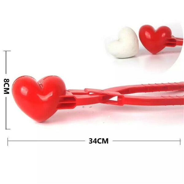 8cm Heart Snowball Maker Winter Plastic Snowball Maker Clip Kids Outdoor Sand Snow Ball Mold Toys Fight Clip Toy play snow tool