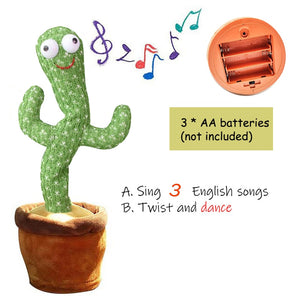 Christmas Gifts  Dancing Cactus Electron Plush Toy Soft Plush Doll Babies Cactus That Can Sing And Dance Voice Interactive Bled