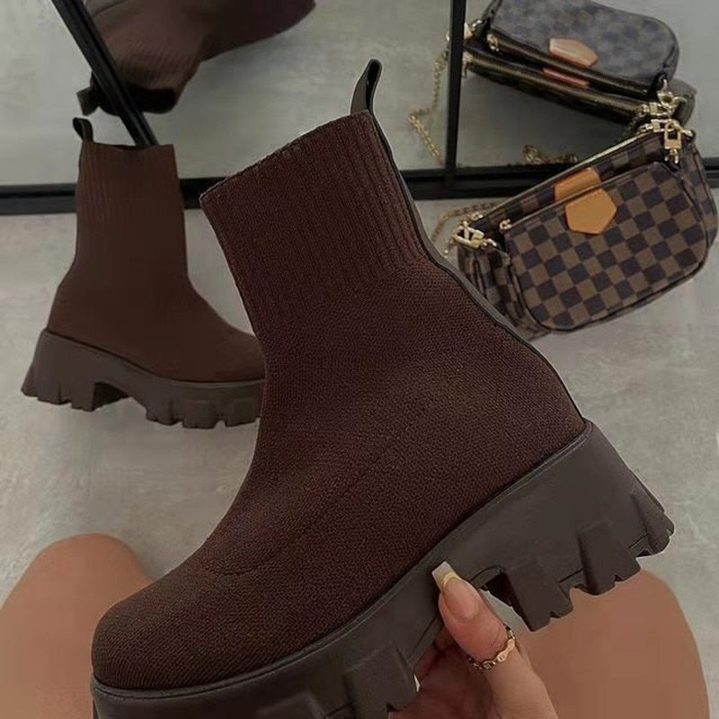 Jerwin- Knitted Short Boots