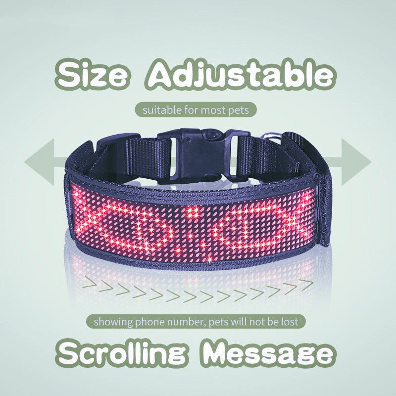 Luminous Pet Collar Bluetooth APP with message