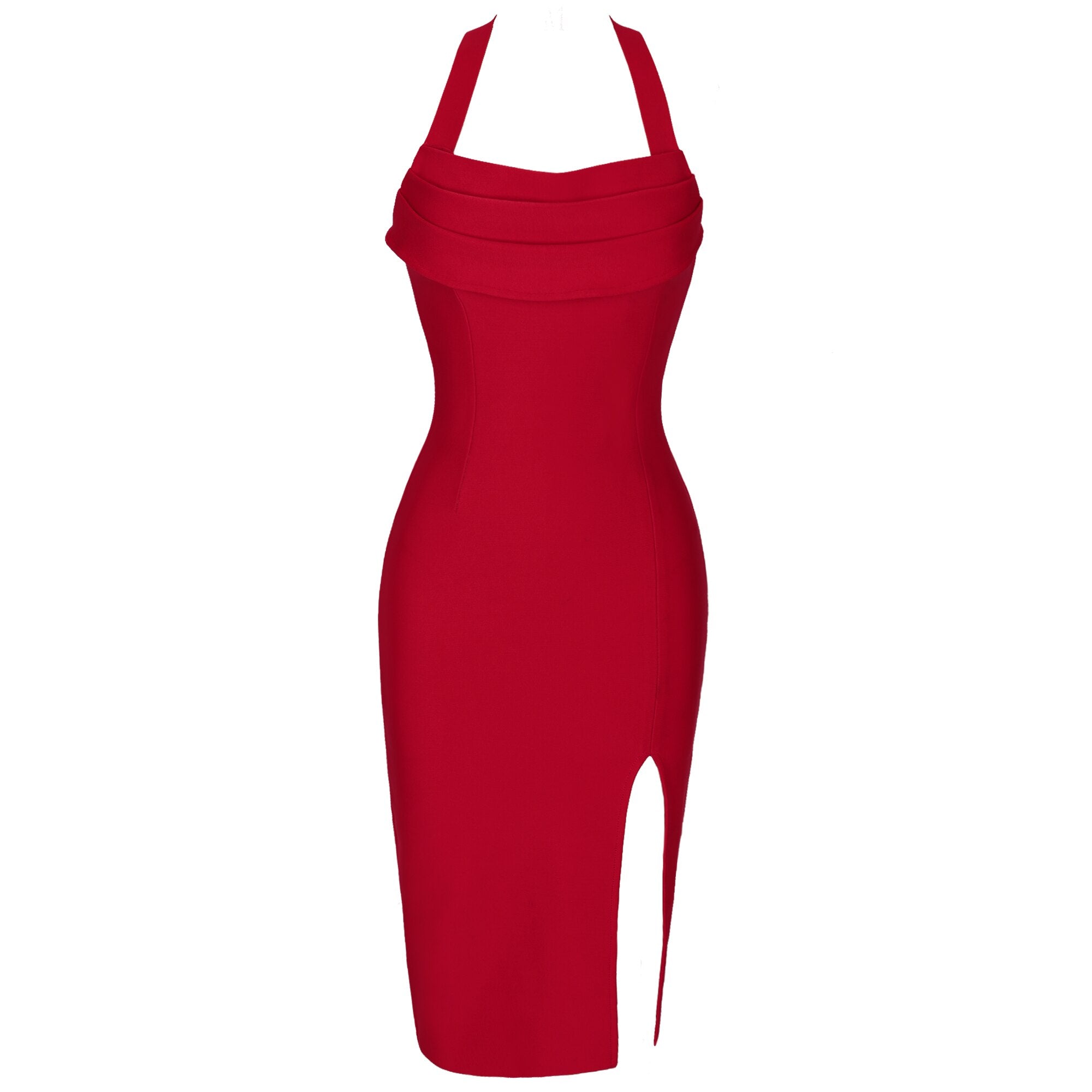 Bandage Dress 2021 New Arrival Summer Red Bandage Dress Bodycon Women Draped Halter Sexy Party Dress Evening Club Outfits