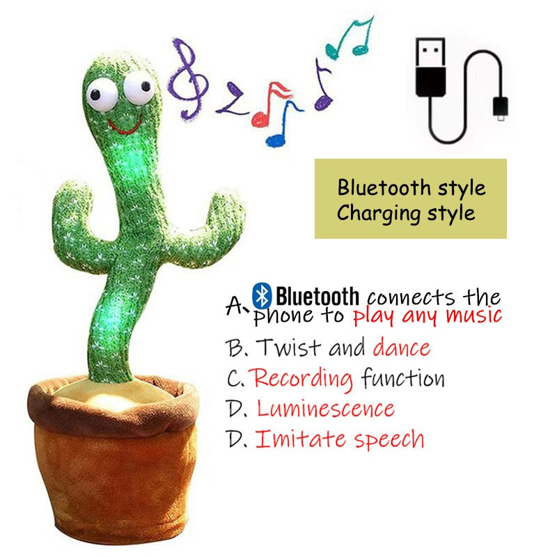 Christmas Gifts  Dancing Cactus Electron Plush Toy Soft Plush Doll Babies Cactus That Can Sing And Dance Voice Interactive Bled