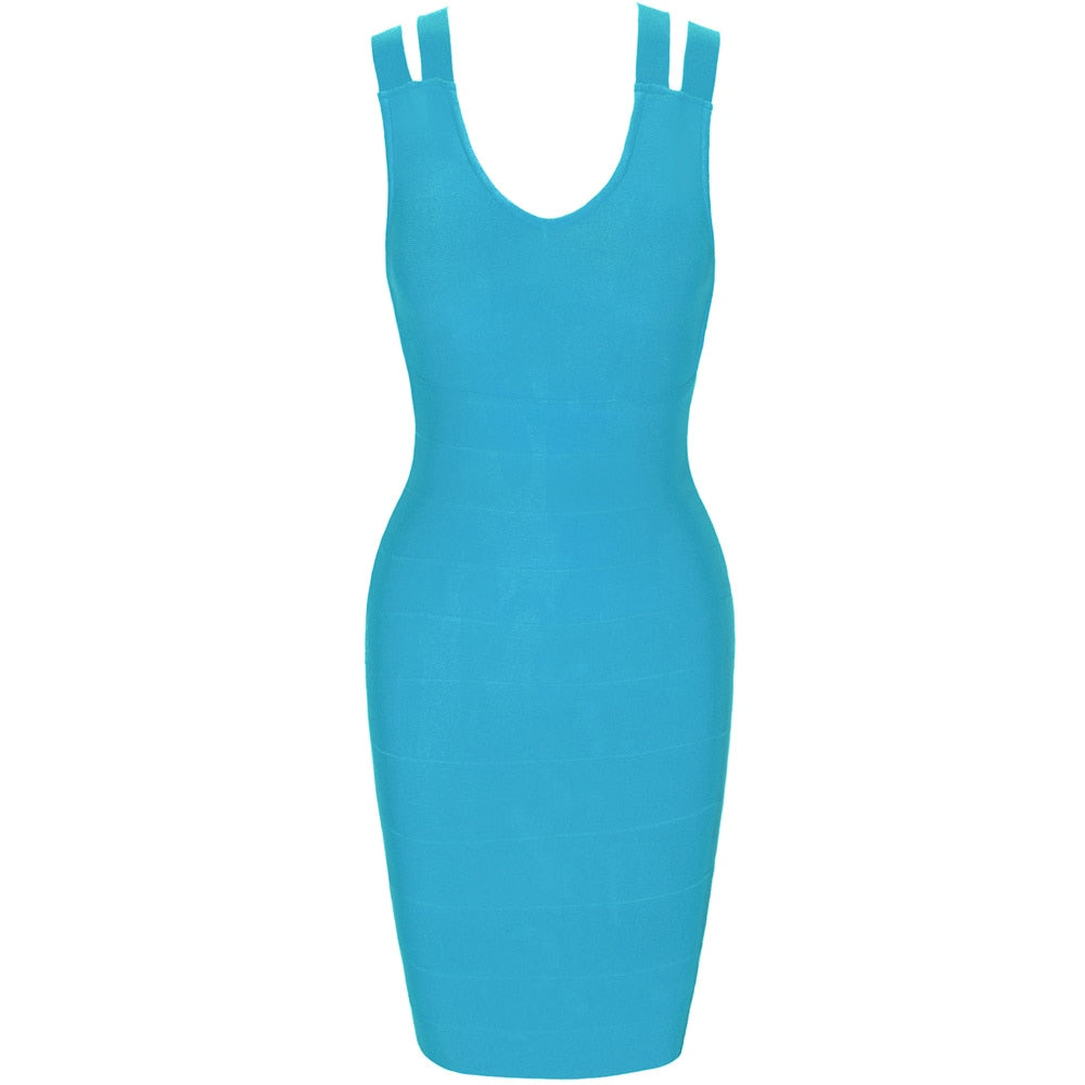 bandage dress 2021 summer blue bodycon dress for women sexy  mini club evenning celebrity party dresses high quality vestidos