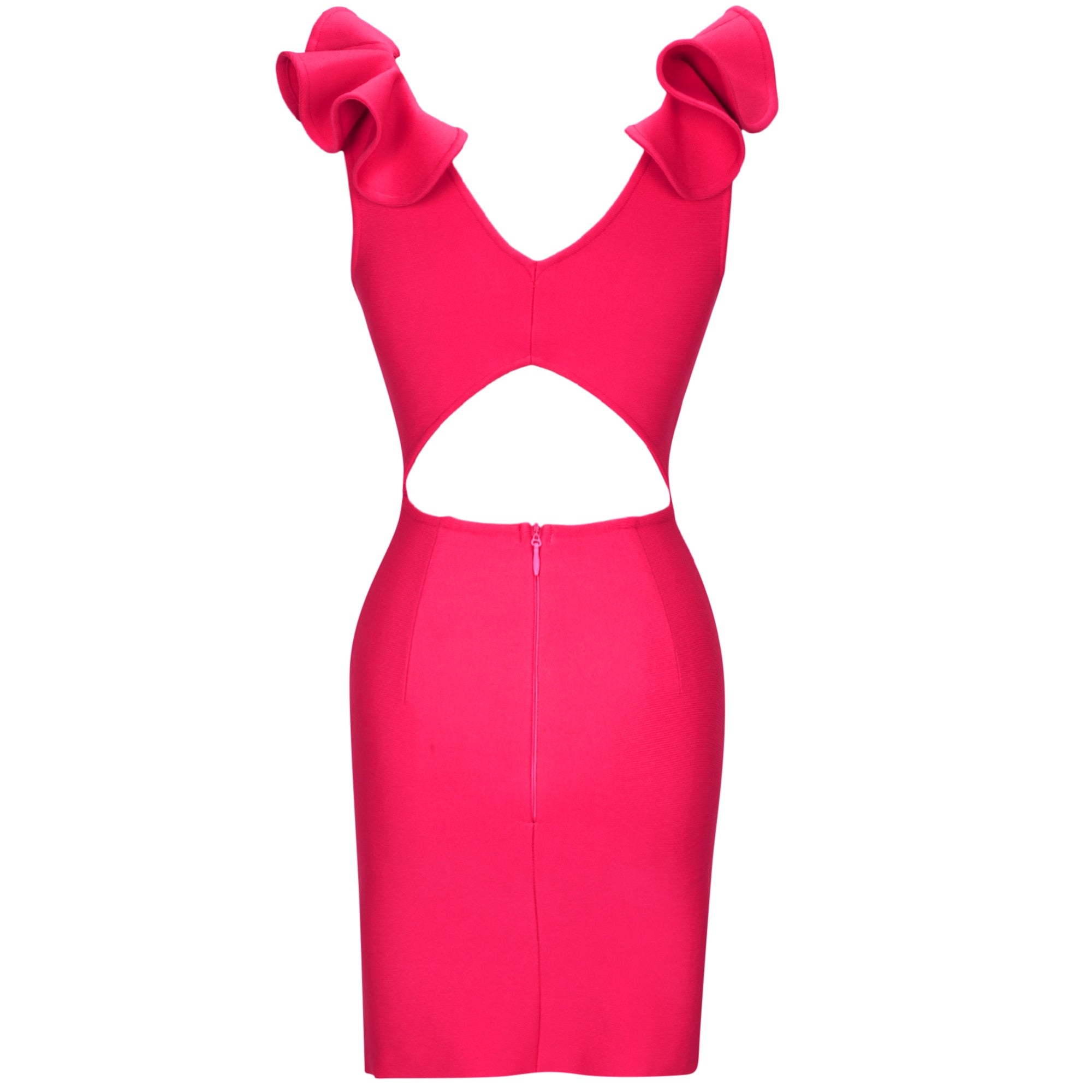 Bandage Dress 2021 New Arrival Summer Pink Bandage Dress Bodycon Women Ruffles Sexy Party Dress Evening Club Birthday Outfits