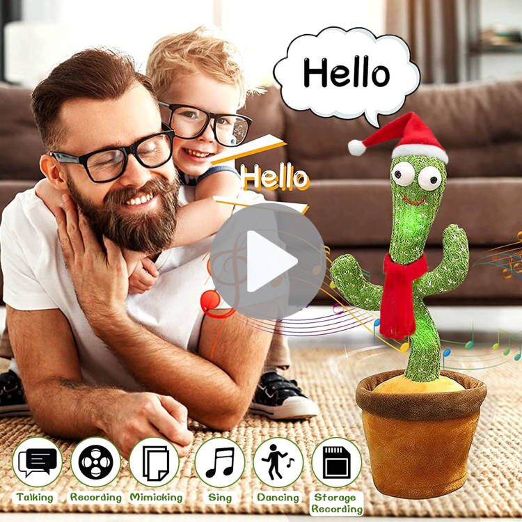 Christmas Gifts  Dancing Cactus Electron Plush Toy Soft Plush Doll Babies Cactus That Can Sing And Dance Voice Interactive Bled