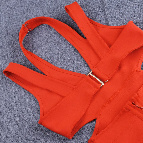 bandage dress 2021 summer red bodycon dress for women sexy halter cut out club evenning celebrity party dresses high quality