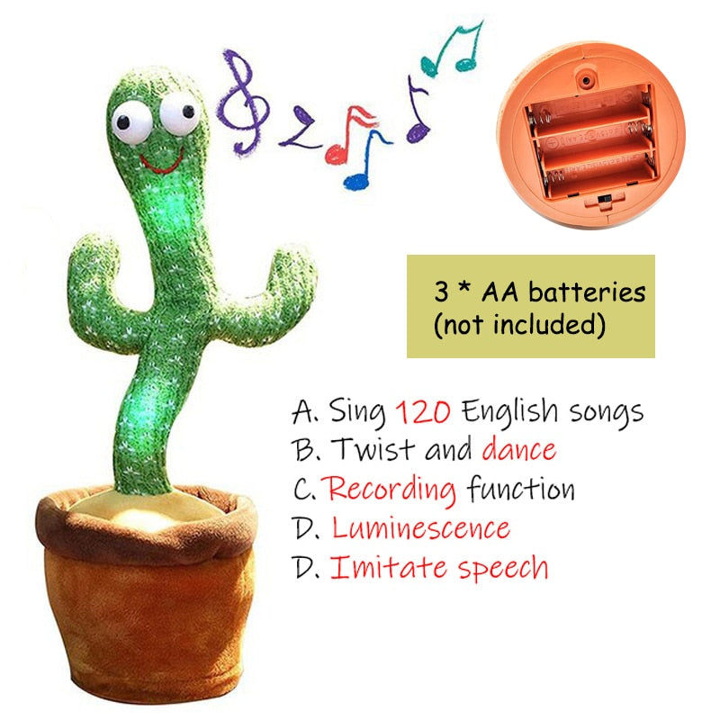 Christmas Gifts  Dancing Cactus Electron Plush Toy Soft Plush Doll Babies Cactus That Can Sing And Dance Voice Interactive Bled