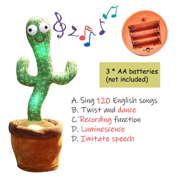 Christmas Gifts  Dancing Cactus Electron Plush Toy Soft Plush Doll Babies Cactus That Can Sing And Dance Voice Interactive Bled