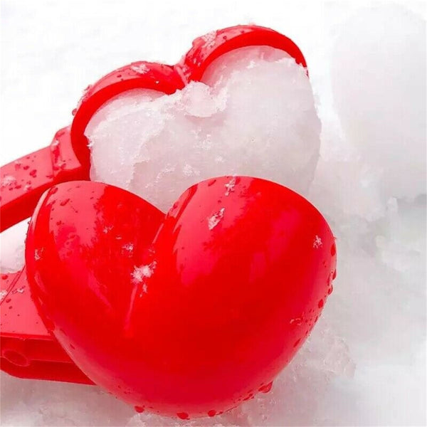 8cm Heart Snowball Maker Winter Plastic Snowball Maker Clip Kids Outdoor Sand Snow Ball Mold Toys Fight Clip Toy play snow tool