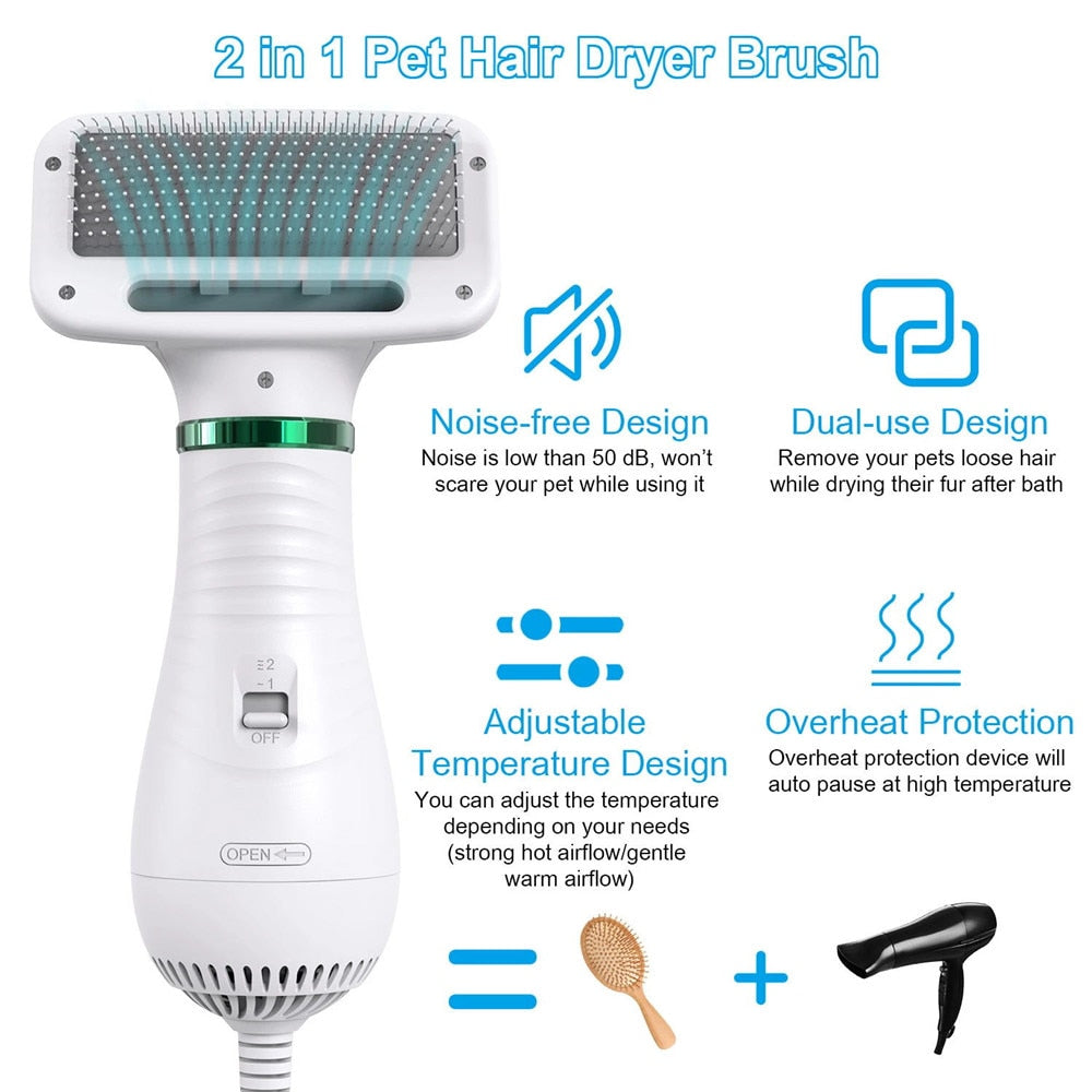 2-In-1Hair Dryer Grooming Comb