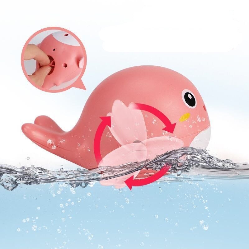 1pc Baby Bath Toys Cute Cartoon Tortoise Whale Animal Toddler Water Toy Infant Swim Chain Clockwork Summer Time Kids Toy