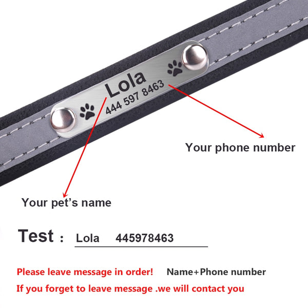 2 in 1 Personalized & Reflective Pet  Collar