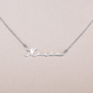 Open image in slideshow, Mini-World Personalized Custom Handwritten Name Necklace Art Signature Nameplate Necklace Unique Memorial Jewelry For Men Women
