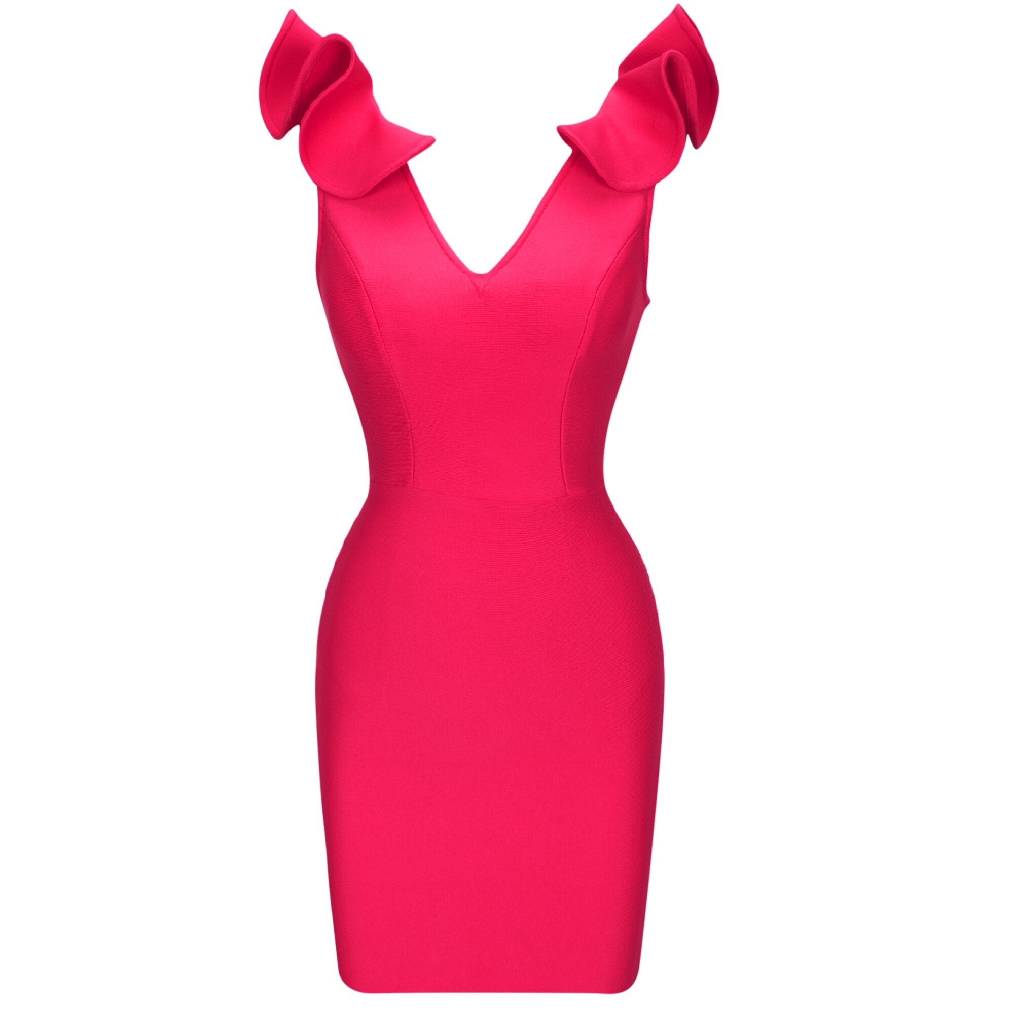 Bandage Dress 2021 New Arrival Summer Pink Bandage Dress Bodycon Women Ruffles Sexy Party Dress Evening Club Birthday Outfits