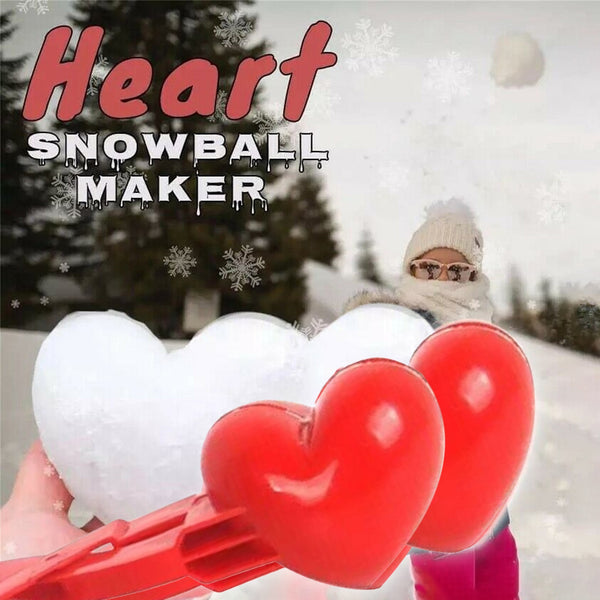 8cm Heart Snowball Maker Winter Plastic Snowball Maker Clip Kids Outdoor Sand Snow Ball Mold Toys Fight Clip Toy play snow tool