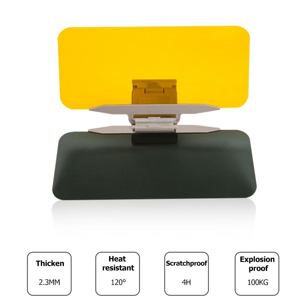 2 in 1 Car Sun Visor HD Anti Sunlight Dazzling Goggle Day Night Anti Glare Vision Driving Mirror UV Fold Flip Down Clear View