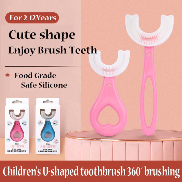 Baby Toothbrush Children 360 Degree U-shaped Child Toothbrush Teethers Soft Silicone Baby Brush Kids Teeth Oral Care Cleaning