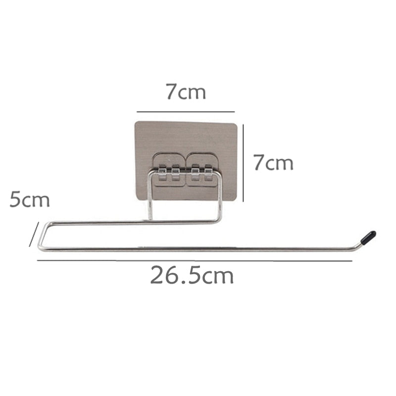 1 Pcs L-Shape Punch-Free Hook Wall Mounted Cloth Hanger for Coats Hats Towels Clothes Kitchen Rack Roll Bathroom Holder