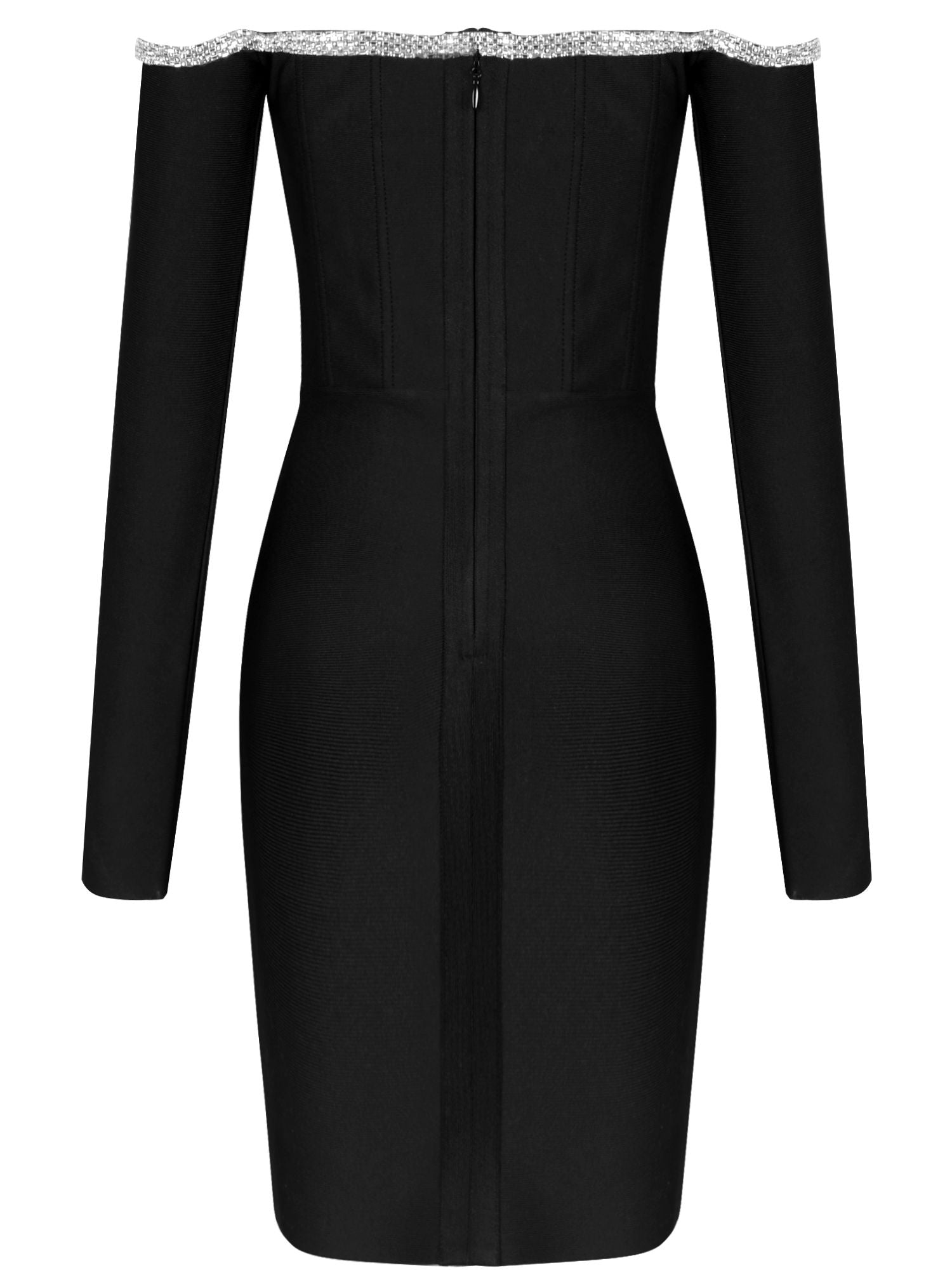 Bandage Dress Long Sleeve Black Bandage Dress 2021 New Arrival Women Mini Crystal Sexy Off Shoulder Bodycon Club Party Dress