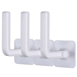 Open image in slideshow, 1 Pcs L-Shape Punch-Free Hook Wall Mounted Cloth Hanger for Coats Hats Towels Clothes Kitchen Rack Roll Bathroom Holder
