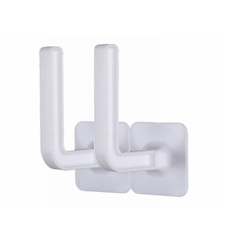 1 Pcs L-Shape Punch-Free Hook Wall Mounted Cloth Hanger for Coats Hats Towels Clothes Kitchen Rack Roll Bathroom Holder