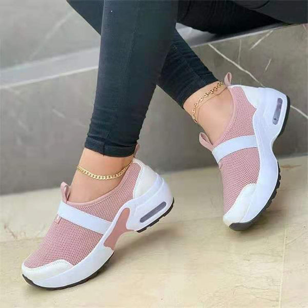 Flying Woven Casual Platform Wedge Heel Sports Casual Shoes