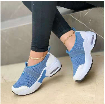 Flying Woven Casual Platform Wedge Heel Sports Casual Shoes