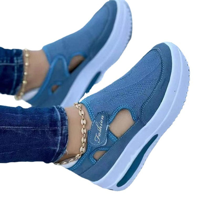 Women's Sneakers Summer New Ladies Casual Low Wedge Breathable Non-Slip Comfort Feamle Sport Shoes Mesh Shoes Fashion Style